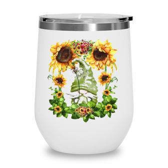 Yellow Spring Flower Pattern For Women Cute Dandelion Gnome Wine Tumbler | Mazezy CA