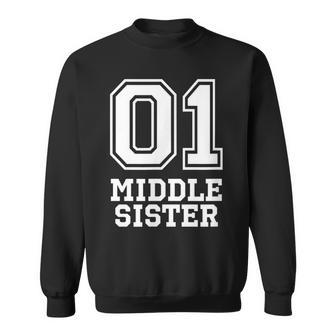 01 Middle Sister Number 1 One Funny Gift Sweatshirt - Thegiftio UK