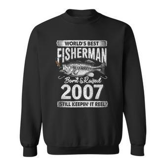15 Years Old Fisherman Born In 2007 Fisherman 15Th Birthday Sweatshirt | Mazezy