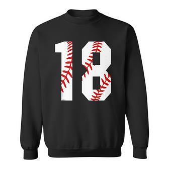18 Baseball Mom Baseball Player Number 18 Sport Lover Sweatshirt - Thegiftio UK