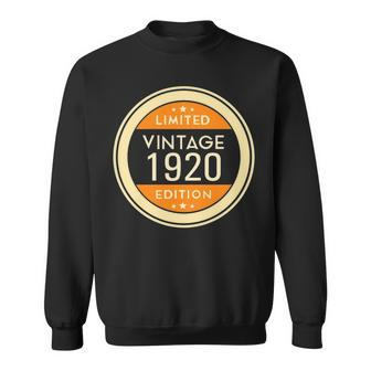 1920 Birthday 1920 Vintage Limited Edition Sweatshirt - Seseable
