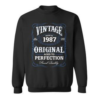 1987 Birthday 1987 Vintage Aged To Perfection Sweatshirt - Seseable