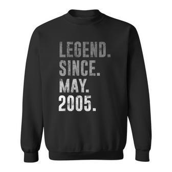 2005 17 Legend Since May 2005 17Th Birthday Retro Vintage Sweatshirt | Mazezy