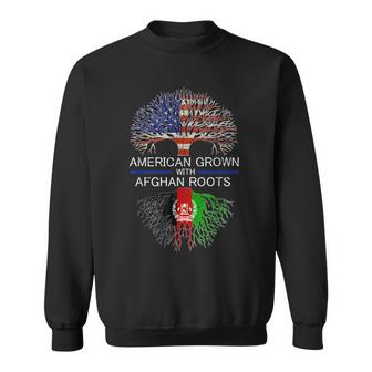 American Grown Afghan Roots Usa Flag Afghanistan Flag  Sweatshirt