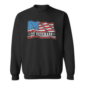 22 Veterans A Day Commit Suicide Ptsd Patriotic Usa Flag Sweatshirt | Mazezy