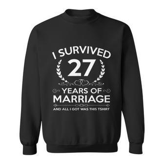 27Th Wedding Anniversary Gifts Couples Husband Wife 27 Years Sweatshirt - Monsterry UK