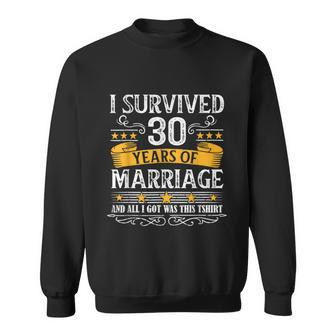 30Th Wedding Anniversary Couples Husband Wife 30 Years Sweatshirt - Monsterry