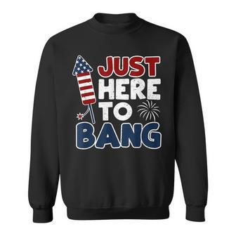 4Th Of July America Firework Patriot Usa Just Here To Bang Sweatshirt - Seseable