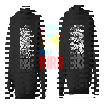 4Th Of July American Flag Bald Eagle Mullet Play Free Bird Sweatshirt | Seseable UK