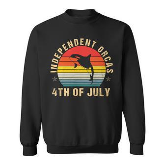 4Th Of July Independent Orcas Us Pride Cool Orca T-Shirt Sweatshirt - Seseable