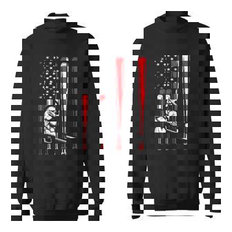 4Th Of July Patriotic American Flag Baseball Bat Pitcher Sweatshirt | Mazezy