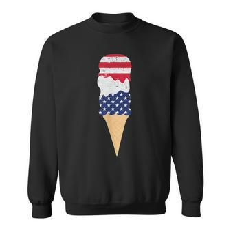 4Th Of July Patriotic Ice Cream For Independence Day Sweatshirt - Seseable