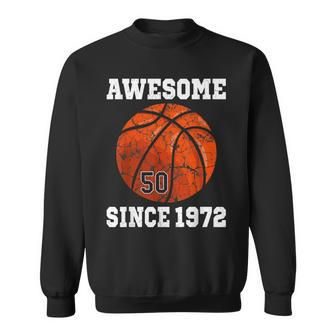50Th Birthday Basketball Player 50 Years Old Vintage Retro Sweatshirt - Seseable