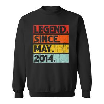 8Th Birthday Gifts Legend Since May 2014 8 Years Old Sweatshirt | Mazezy