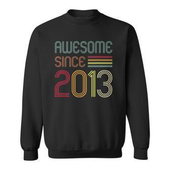 9 Years Old Gifts Awesome Since 2013 9Th Birthday Retro Sweatshirt | Mazezy