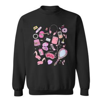 90S Styles Pink Nostalgia Graphic Sweatshirt | Mazezy AU