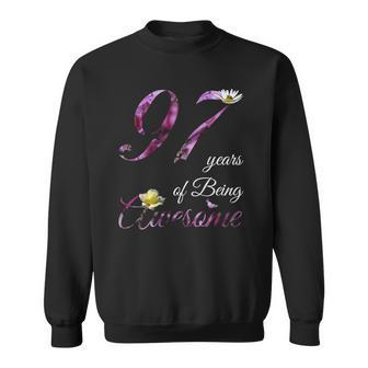 97 Years Old Awesome Floral 1925 97Th Birthday Gift Sweatshirt | Mazezy