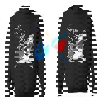 Abraham Lincoln Riding A Shark 4Th Of July Sweatshirt | Mazezy