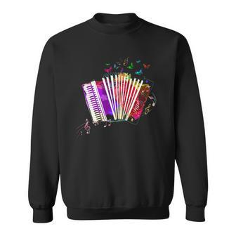 Abstract Music Butterfly Accordion Sweatshirt | Mazezy