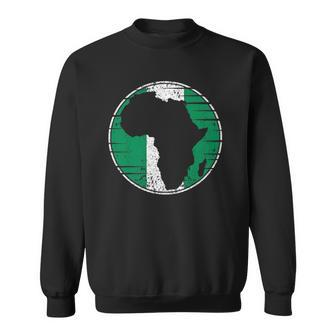 Africa Vintage Retro Map Nigeria Nigerian Flag Sweatshirt | Mazezy UK