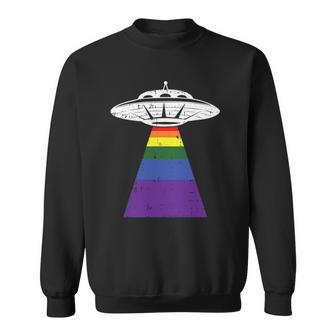 Alien Abduction Gay Pride Lgbtq Gaylien Ufo Proud Ally Sweatshirt | Mazezy