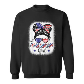 All American Girls 4Th Of July Bleached  Daughter Usa  Sweatshirt