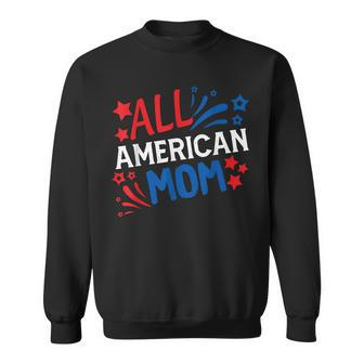 All American Mom 4Th Of July Pride Patriot Flag Mother Party Sweatshirt - Seseable