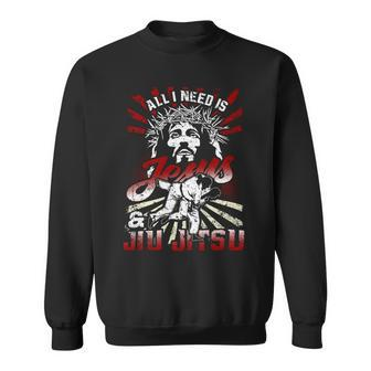 All I Need Is Jesus And Jiu Sitsu Combat Sport Dd Sweatshirt - Monsterry UK