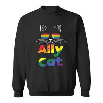 Ally Cat Pride Month Straight Ally Gay Lgbtq Lgbt Women Sweatshirt | Mazezy