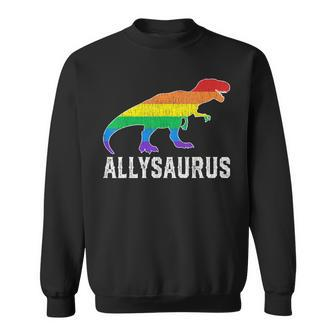 Allysaurus Dinosaur Trex In Rainbow Flag For Ally Lgbt Pride  Sweatshirt