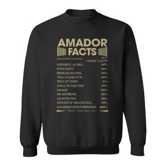 Amador Name Gift Amador Facts Sweatshirt - Seseable