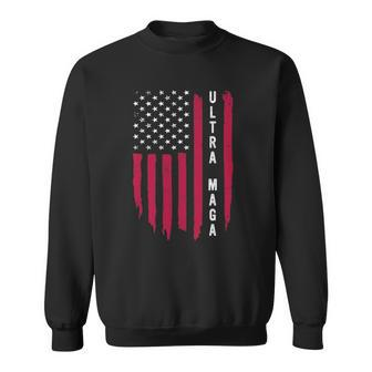 Amazing Going Out Made In Usa Black American Flag Ultra Maga Sweatshirt - Thegiftio UK