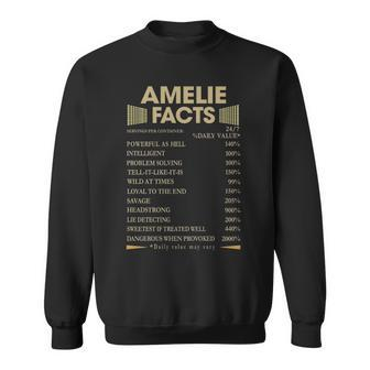 Amelie Name Gift Amelie Facts Sweatshirt - Seseable