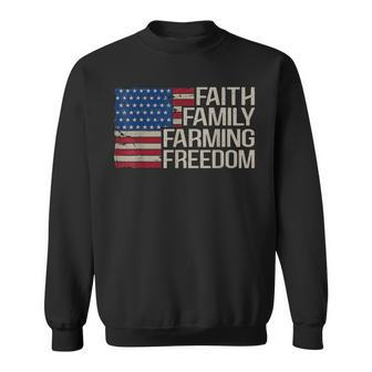 American Flag 4Th Of July Faith Family Farming Freedom Sweatshirt - Seseable