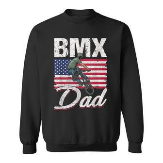 American Flag Bmx Dad Fathers Day Funny 4Th Of July Sweatshirt - Seseable