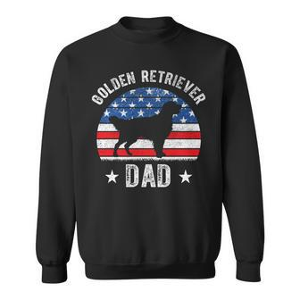 American Flag Golden Retriever Dad 4Th Of July Fathers Day Sweatshirt - Seseable