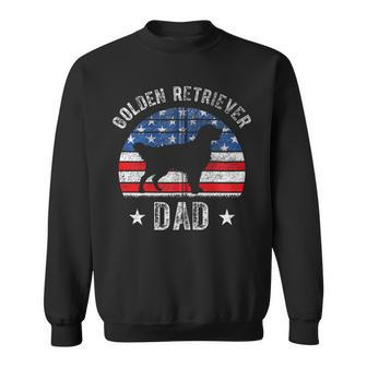 American Flag Golden Retriever Dad 4Th Of July Fathers Day Zip Sweatshirt - Seseable