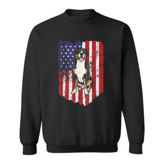 American Flag Greater Swiss Mountain Dog 4Th Of July Usa Sweatshirt | Mazezy