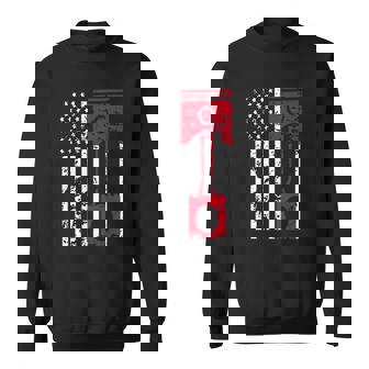 American Flag Piston Muscle Car Gears Mechanic Sweatshirt | Mazezy