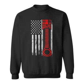 American Flag Piston Patriotic Muscle Car Mechanic Carguy Sweatshirt - Thegiftio UK