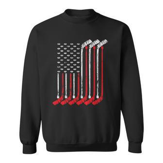 American Flag Vintage Retro Ice Hockey Gift Sports Patriot Sweatshirt | Mazezy CA