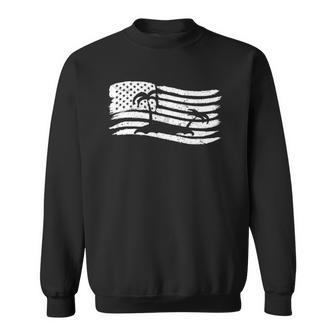 American Flag With Palm Tree Vintage Look Sweatshirt | Mazezy