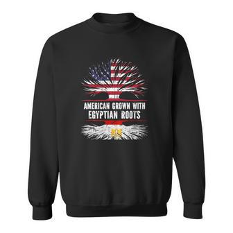American Grown With Egyptian Roots Usa Flag Egypt Sweatshirt | Mazezy
