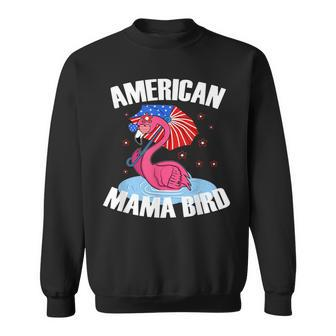 American Mama Bird Patriotic Mom Flamingo Flag July Fourth Sweatshirt - Thegiftio UK