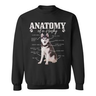 Anatomy Of A Siberian Husky Funny Cute Dog Husky Mom Dad Sweatshirt - Thegiftio UK