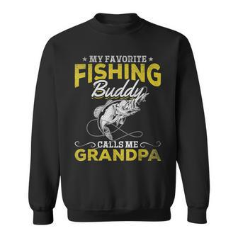 Angler I My Favorite Fishing Buddy Calls Me Grandpa Fishing Sweatshirt - Thegiftio UK