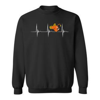 Anglerfish Heartbeat Deep Sea Creatures Ekg Pulseline Sweatshirt - Thegiftio UK