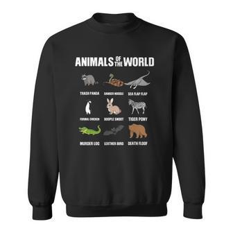 Animals Of The World Funny Rare Animals Memes Sweatshirt | Mazezy