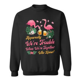 Apparently We Are Trouble When We Are Together Flamingo V3 Sweatshirt - Thegiftio UK