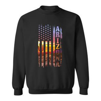 Arizona American Flag Pride Landscape Cactus Patriotic Gift V2 Sweatshirt - Seseable